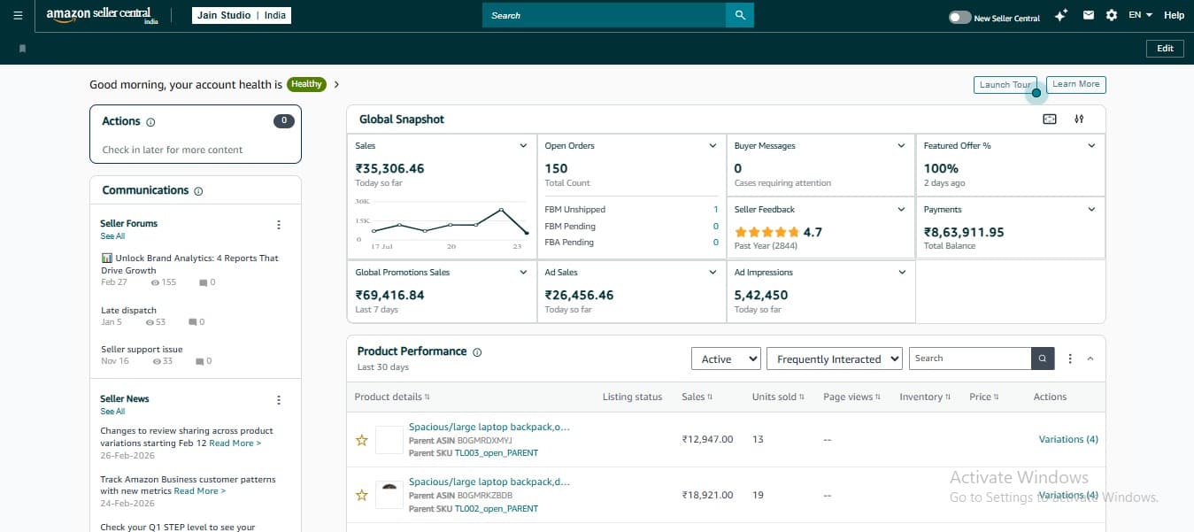 India seller dashboard results screenshot 3